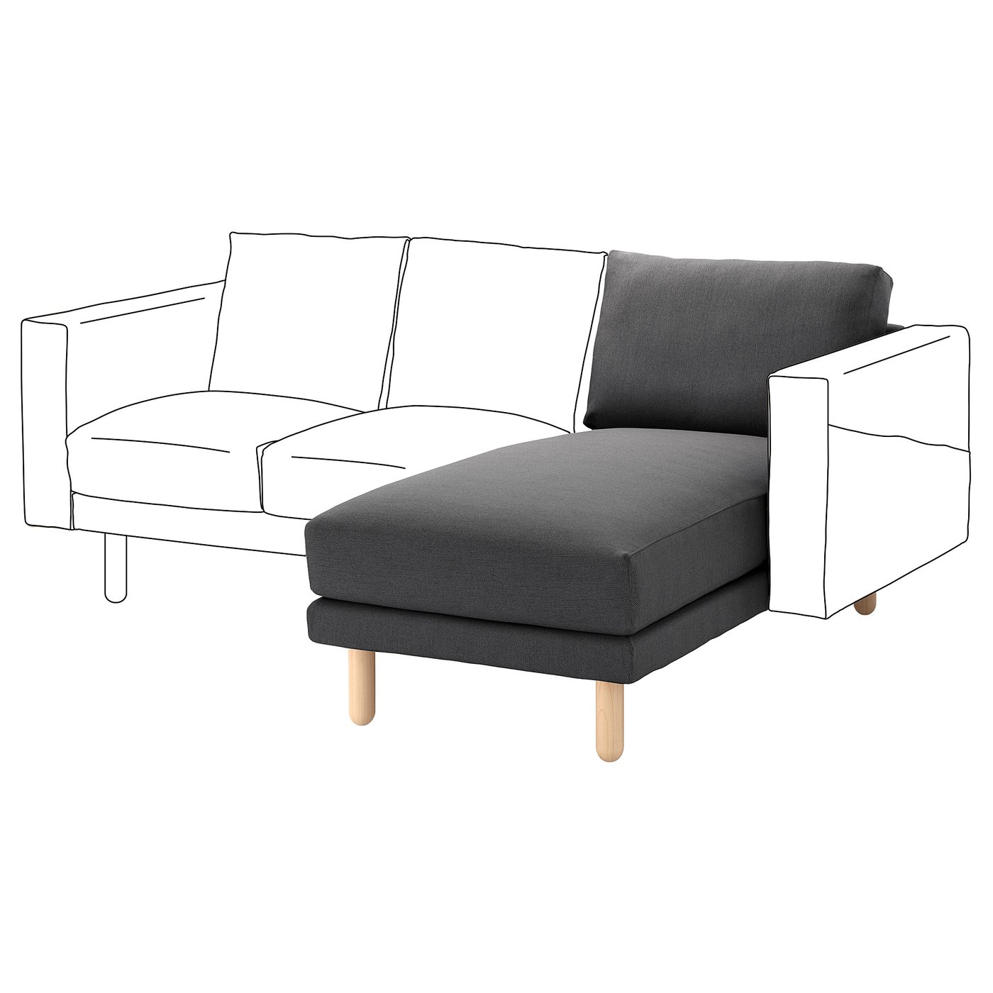 Chaise longue section, Finnsta dark grey Buy online or in