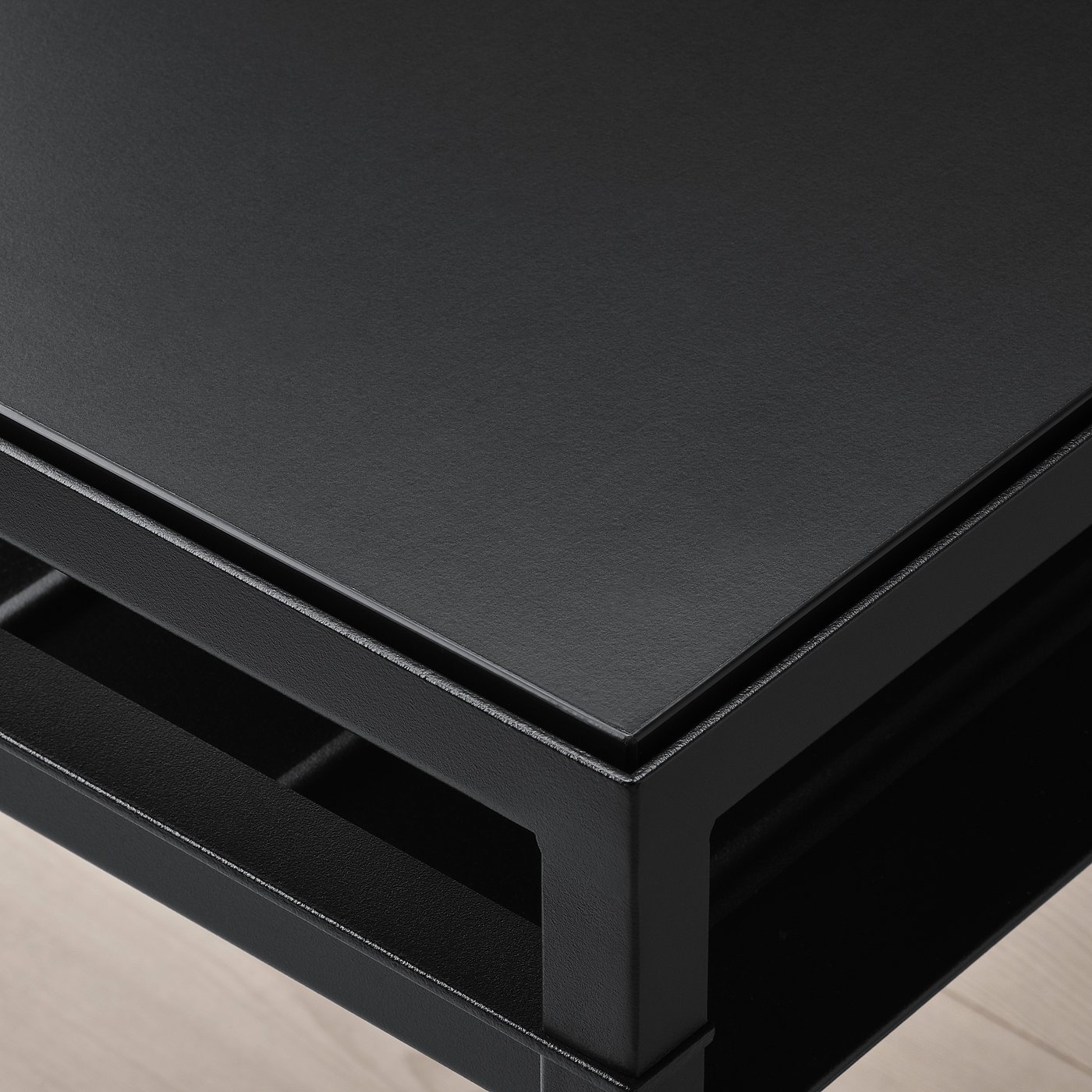 Nyboda Coffee Table W Reversible Table Top Dark Grey Concrete Effect Black 120x40x40 Cm Ikea