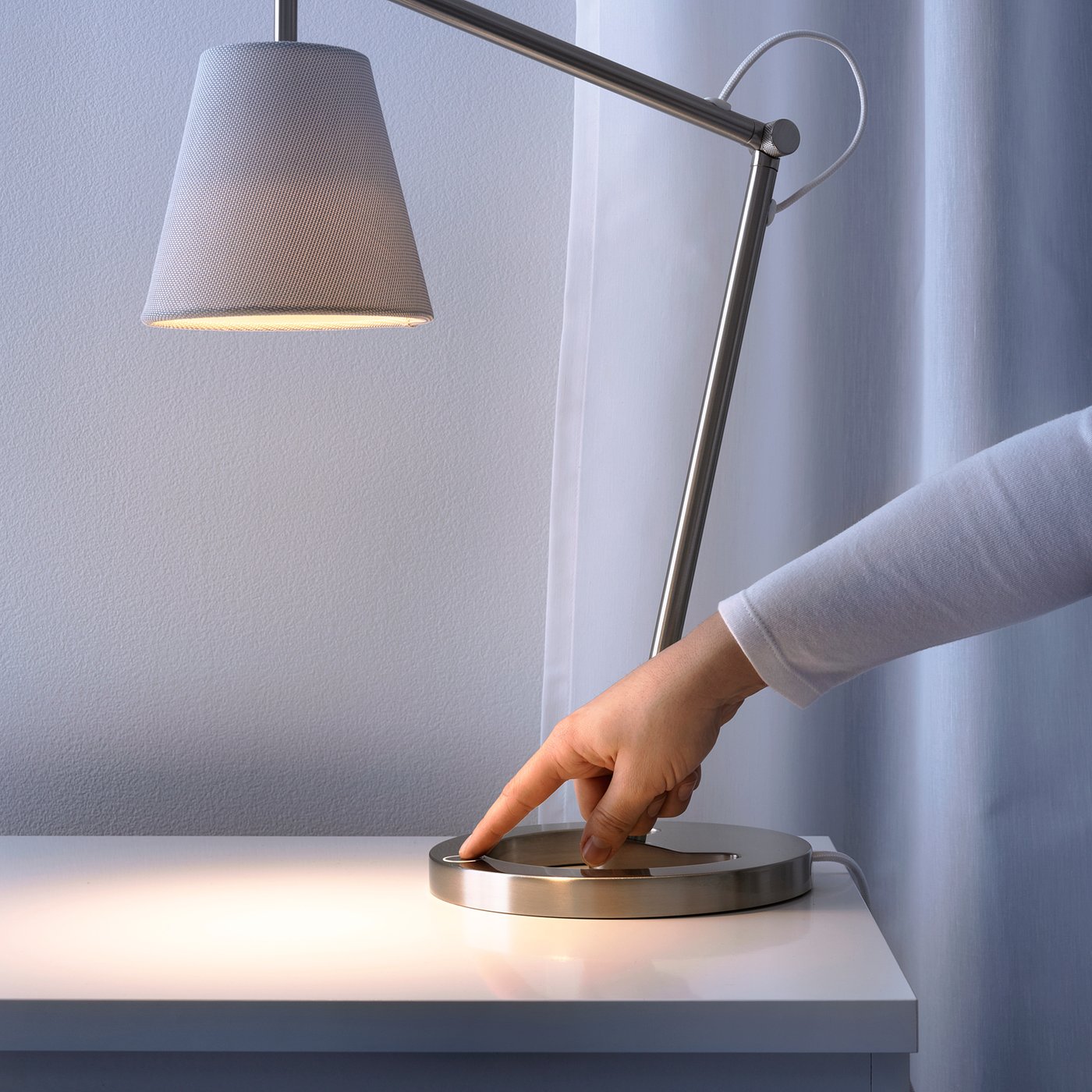 NYFORS Work lamp, nickelplated white IKEA
