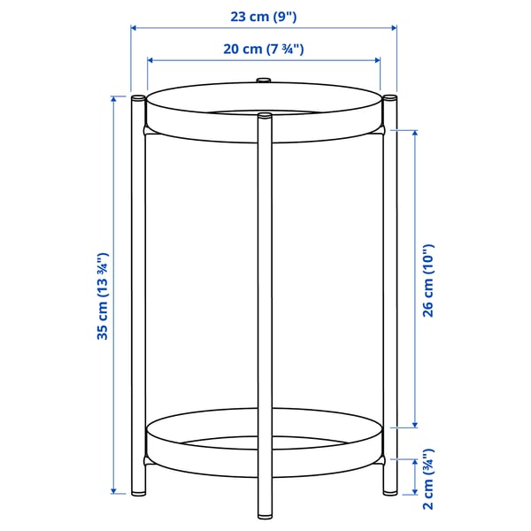 OLIVBLAD Plant stand, in/outdoor black, 35 cm