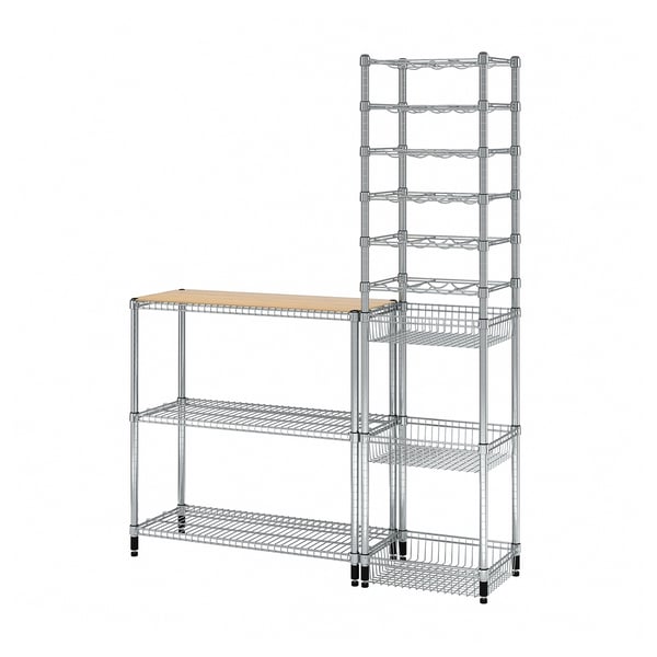 OMAR 2 shelf sections, with 1 cover for shelf, 140x36x94181 cm IKEA