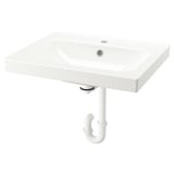 ORRSJÖN Wash-basin with water trap, white, 62x49 cm