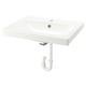 Option: ORRSJÖN Wash-basin with water trap, white, 62x49 cm