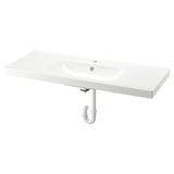 ORRSJÖN Wash-basin with water trap, white, 122x49 cm