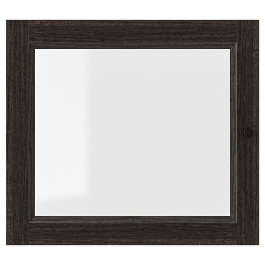 OXBERG glass door, dark brown oak effect, 40x35 cm IKEA