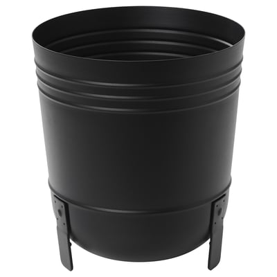 PÄRLRÖNN Plant pot, in/outdoor/black, 24 cm