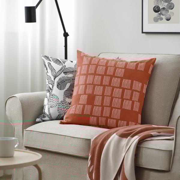 PALPLJUNGMAL Cushion cover, orange, 50x50 cm