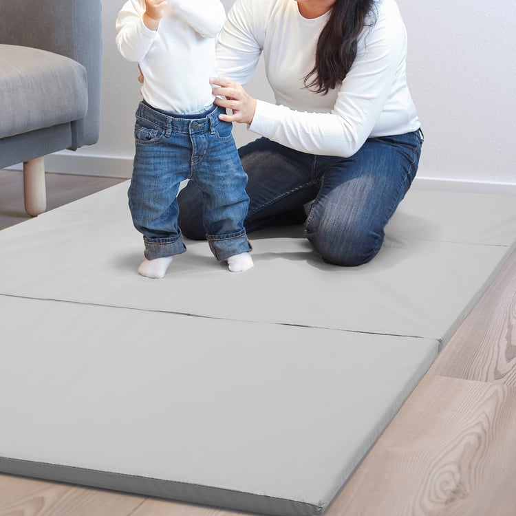 PASSBIT Folding gym mat, yellow/green/grey IKEA