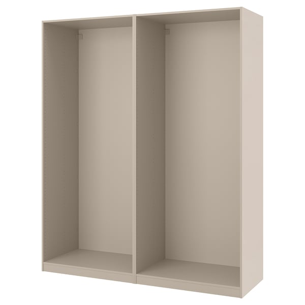PAX 2 wardrobe frames, grey-beige, 200x58x236 cm