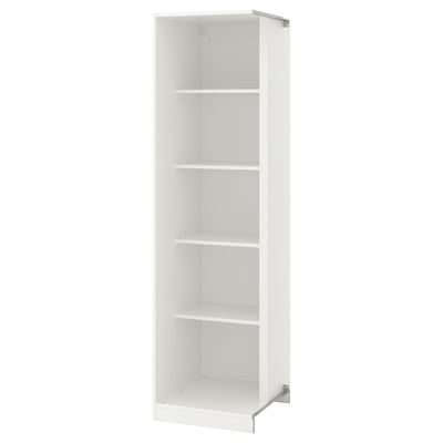PAX wardrobe frame: white, rectangular, open shelving.