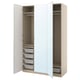 PAX / ÅHEIM Wardrobe combination, grey-beige/mirror glass, 150x60x236 cm