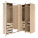 PAX / BERGSBO/ÅHEIM Corner wardrobe, white stained oak effect/oak veneer mirror glass, 211/161x236 cm