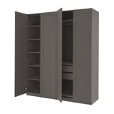 PAX / BERGSBO Wardrobe combination, dark grey/dark grey, 200x60x236 cm