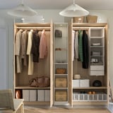 PAX / BERGSBO Wardrobe combination, white stained oak effect white stained oak effect/white, 235x60x201 cm
