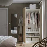 PAX / BERGSBO Wardrobe combination, white/white stained oak effect, 100x60x201 cm