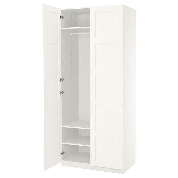 PAX / BERGSBO Wardrobe combination, white/white, 100x60x236 cm