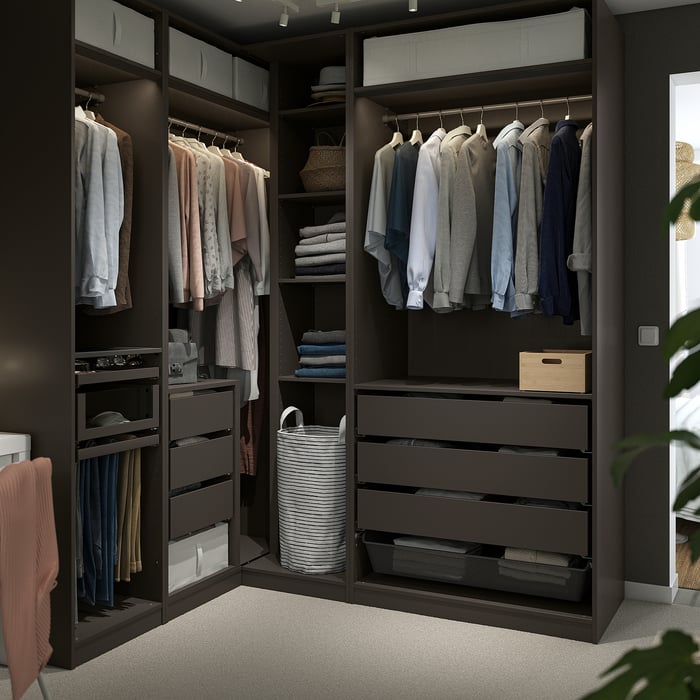 PAX Corner wardrobe dark grey IKEA