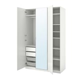 PAX / FARDAL/ÅHEIM Wardrobe combination, white high-gloss/mirror glass, 150x60x236 cm