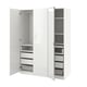 PAX / FARDAL/ÅHEIM Wardrobe combination, white/high-gloss/white mirror glass, 150x60x201 cm