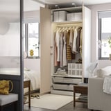 PAX / FARDAL Wardrobe combination, white/high-gloss light orange, 100x60x236 cm