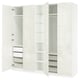 PAX / FARDAL Wardrobe combination, white high-gloss/white white, 235x60x236 cm