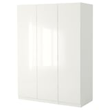 PAX / FARDAL Wardrobe combination, white/high-gloss/white, 150x60x236 cm