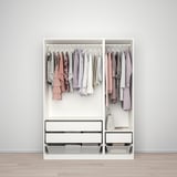 PAX / FARDAL Wardrobe combination, white/high-gloss/white, 150x60x201 cm