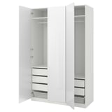 PAX / FARDAL Wardrobe combination, white/high-gloss/white, 150x60x236 cm