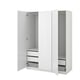 PAX / FARDAL Wardrobe combination, white/high-gloss/white, 150x60x201 cm