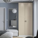PAX / FLISBERGET Wardrobe combination, white/light beige, 100x60x236 cm