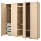 PAX / FORSAND Wardrobe combination, white stained oak effect/white stained oak effect, 250x60x236 cm
