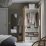 PAX / FORSAND Wardrobe combination, white/white stained oak effect, 100x60x201 cm
