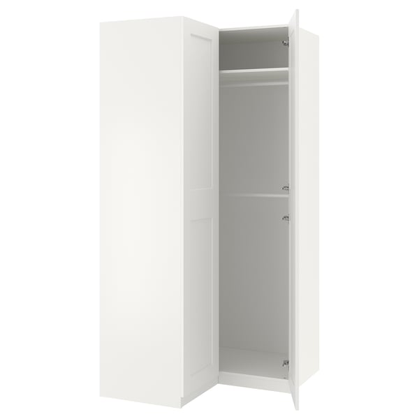 PAX / GRIMO Corner wardrobe, white/white, 110/110x236 cm