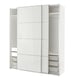 Option: PAX / HOKKSUND Wardrobe combination, white/high-gloss light grey, 200x66x236 cm