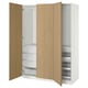 Option: PAX / STORKLINTA Wardrobe combination, white/oak effect, 150x60x201 cm