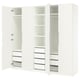 Option: PAX / TONSTAD Wardrobe combination, white/off-white, 250x60x236 cm