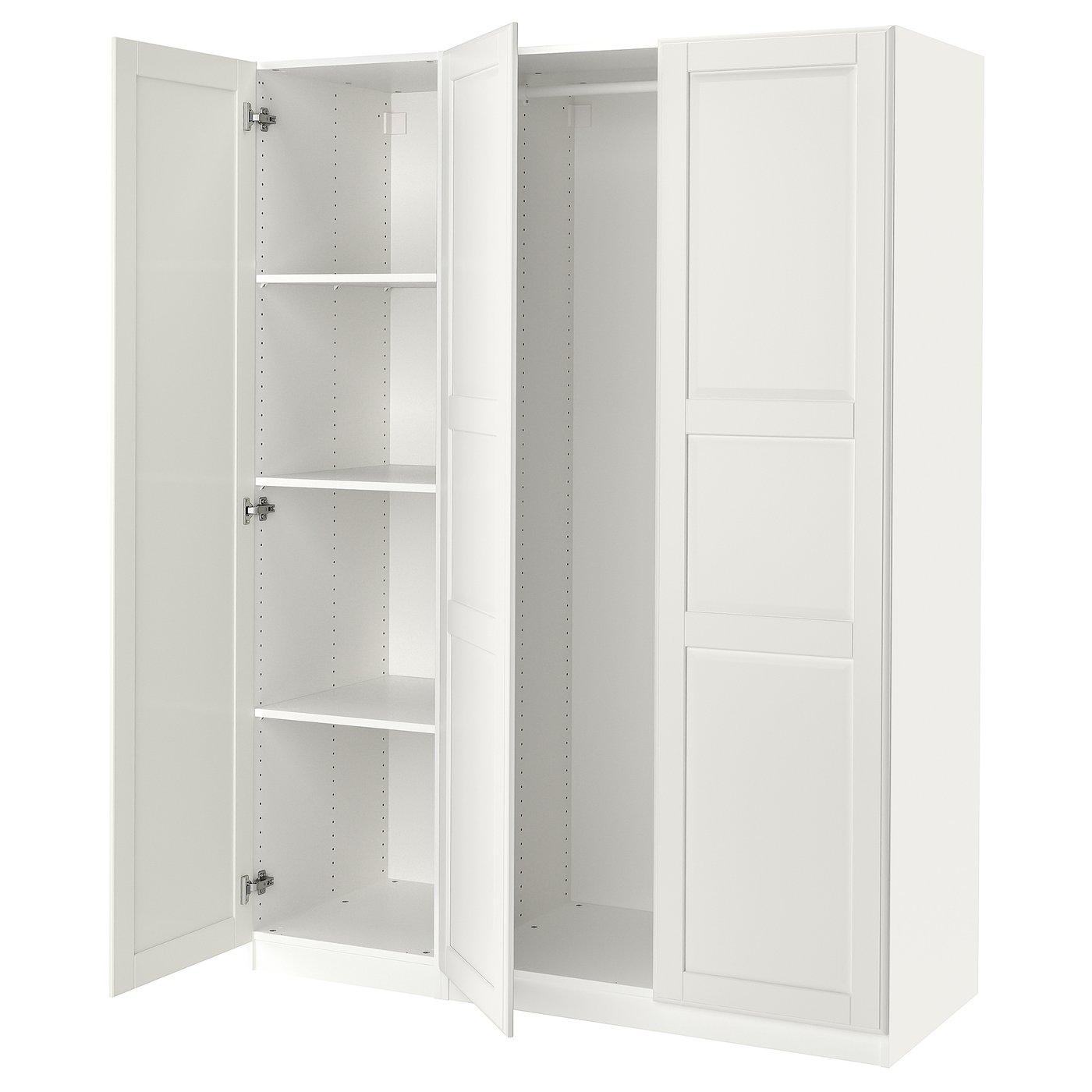 PAX / TYSSEDAL wardrobe combination, white/mirror glass, 150x60x201 cm