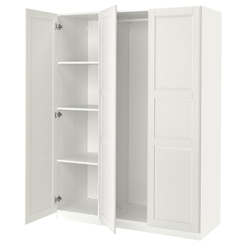 PAX / TYSSEDAL wardrobe combination, white/mirror glass, 150x60x201 cm IKEA