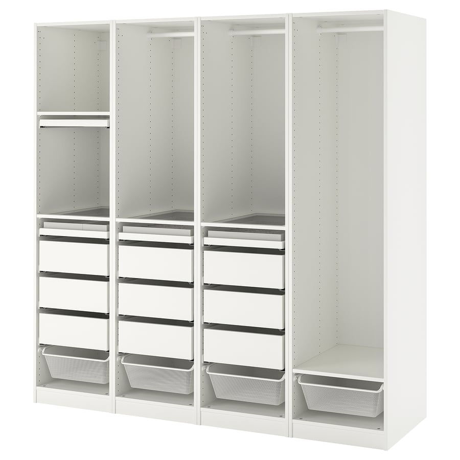 PAX wardrobe combination, white, 200x58x201 cm IKEA