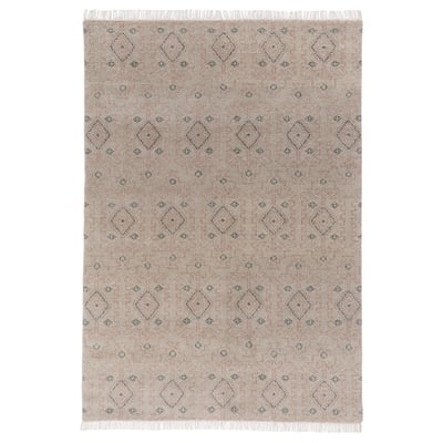 PENSELRÅG Rug, low pile, grey/beige/handmade, 170x240 cm