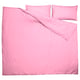 Bright pink duvet set with two pillowcases, made from recycled polyester and viscose, smooth and wrinkle-free.