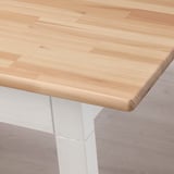 PINNTORP / PINNTORP Table and 6 chairs, light brown stained white stained/light brown stained, 185 cm