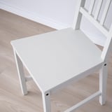 PINNTORP / STEFAN Table and 4 chairs, light brown stained red stained/white, 125 cm