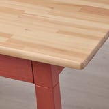 PINNTORP / STEFAN Table and 4 chairs, light brown stained red stained/white, 125 cm