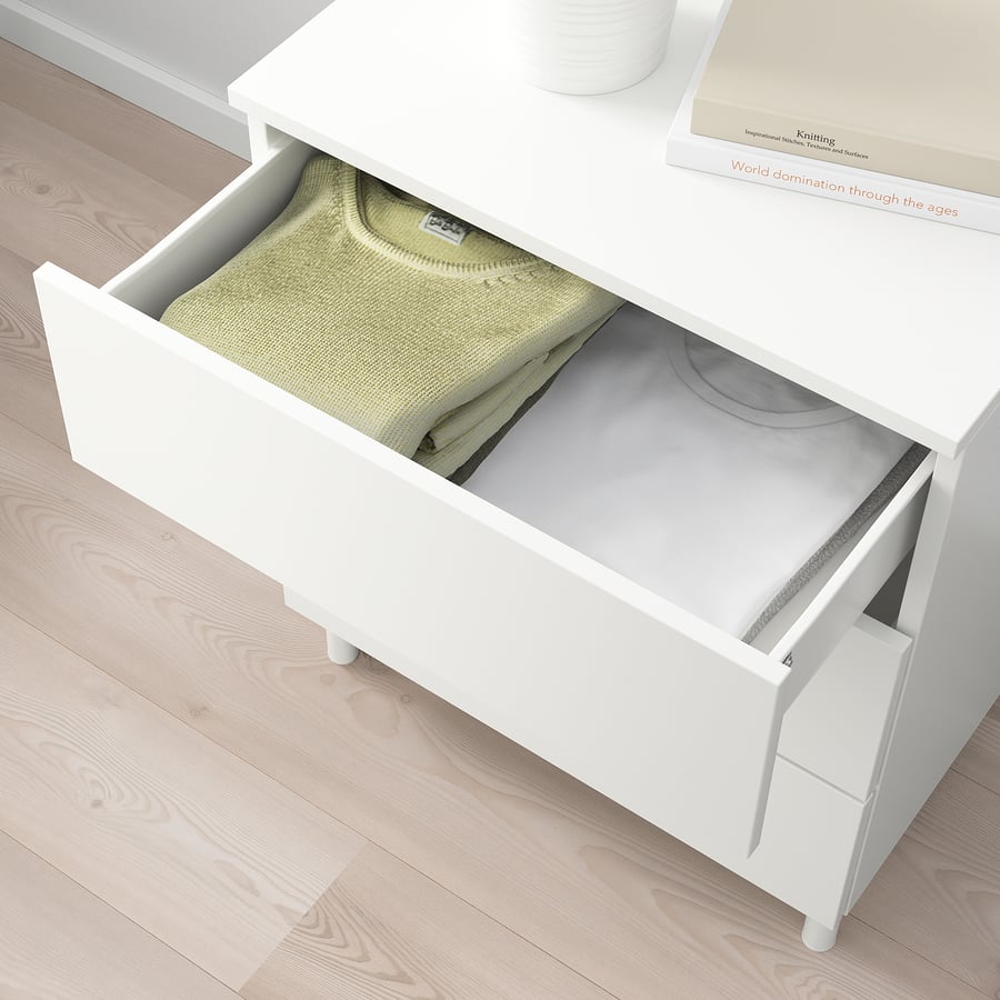 PLATSA chest of 3 drawers, white/Fonnes white, 60x57x73 cm IKEA