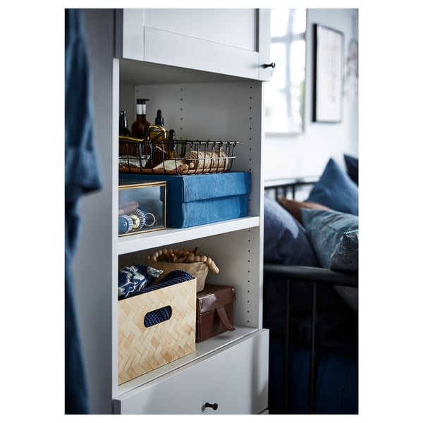 PLATSA Wardrobe with 8 doors+3 drawers, white/Fonnes Sannidal, 340x42x241 cm