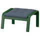 POÄNG footstool: green frame, blue cushion, square, comfy.