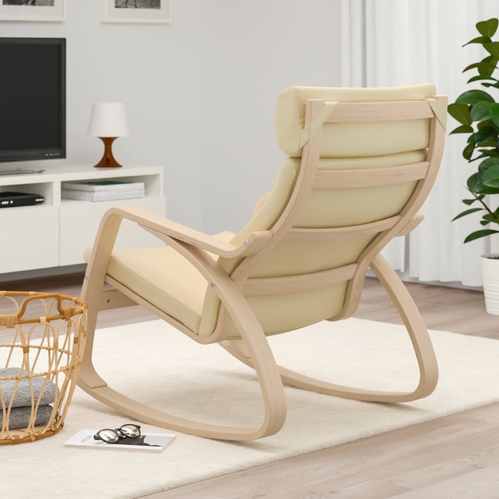 POÄNG rockingchair, white stained oak veneer/Glose eggshell IKEA