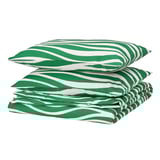 PORTLAKMÅLLA Duvet cover and 2 pillowcases, green/white, 240x220/50x80 cm