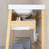 RÅGRUND / BACKSJÖN Open wsh-stnd w drw/wash-basin/tap, bamboo, 80x48x89 cm